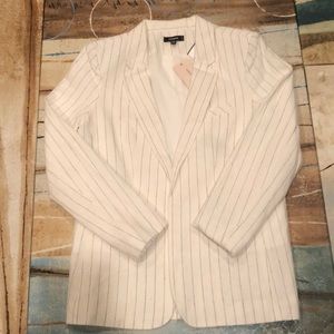 New Premise Petite Blazer White with Dotted Black